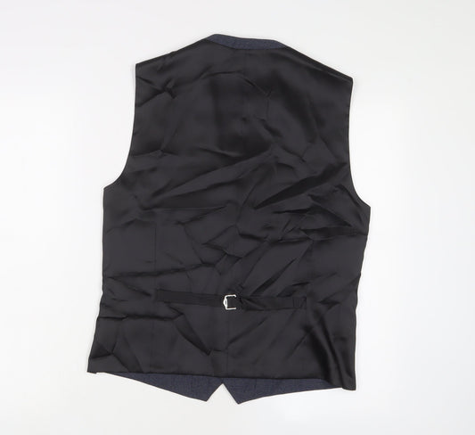 NEXT Mens Blue Polyester Jacket Suit Waistcoat Size 38 Regular