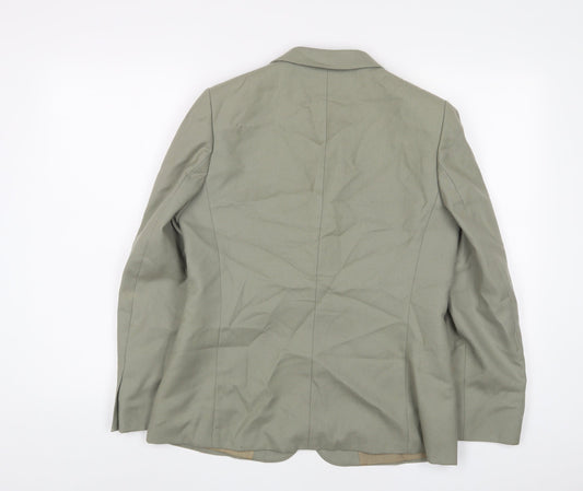 St Michael Womens Green Jacket Blazer Size 14 Button
