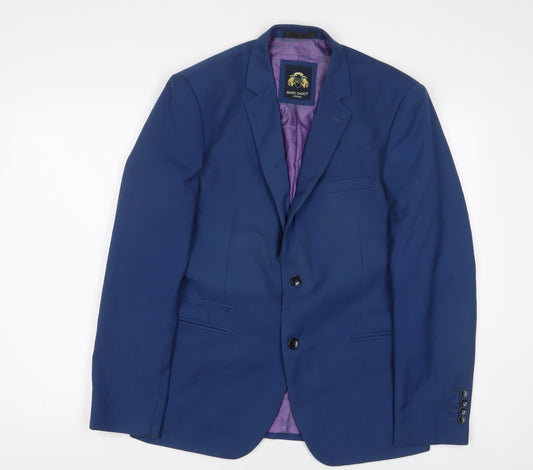 Marc Darcy Mens Blue Polyester Jacket Suit Jacket Size 40 Regular