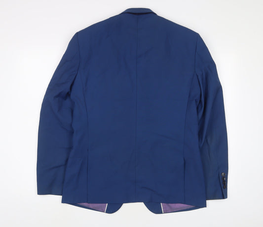 Marc Darcy Mens Blue Polyester Jacket Suit Jacket Size 40 Regular