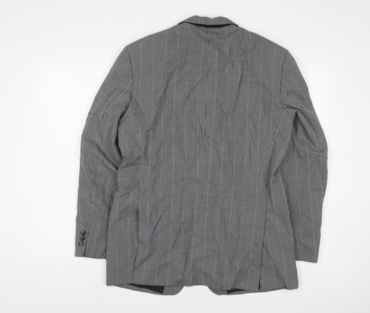 St Michael Mens Grey Plaid Polyester Jacket Suit Jacket Size 38 Regular