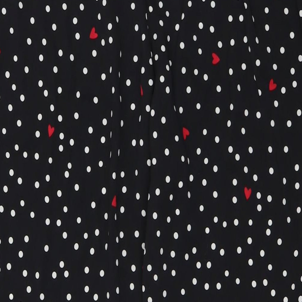 Marks and Spencer Womens Black Polka Dot Polyester Cami Pyjama Pants Size 18 - Hearts