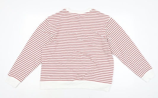 Marks and Spence Womens White Cotton Pullover Sweatshirt Size M