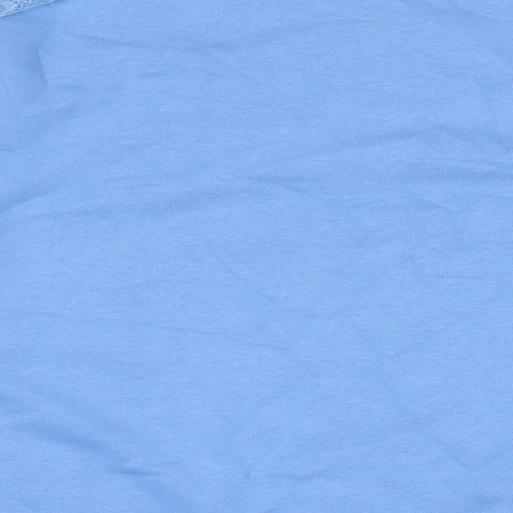 Marks and Spencer Womens Blue Cotton Pullover Sweatshirt Size 22 - lace detail to sleeves.
