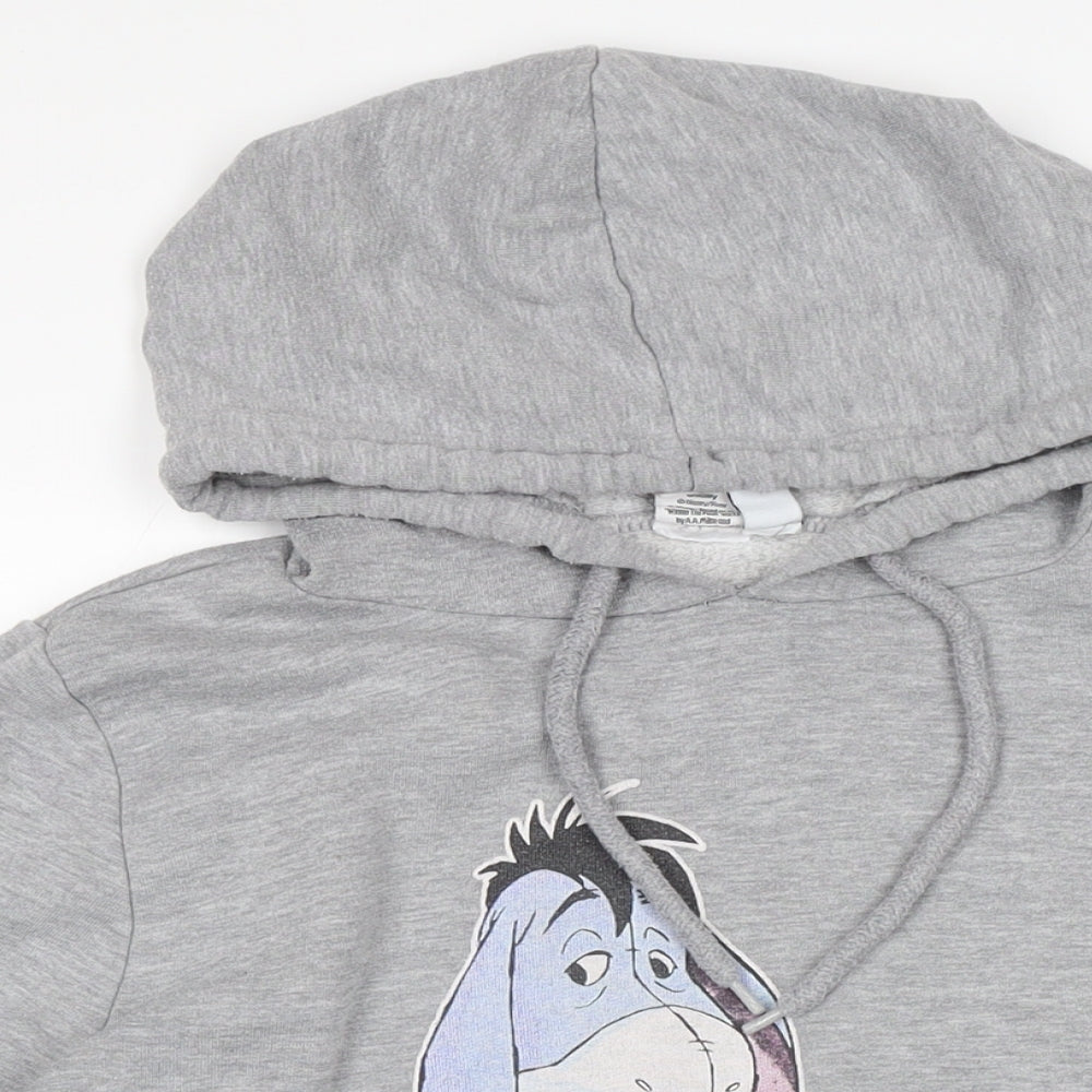 Disney Womens Grey Cotton Pullover Hoodie Size 14