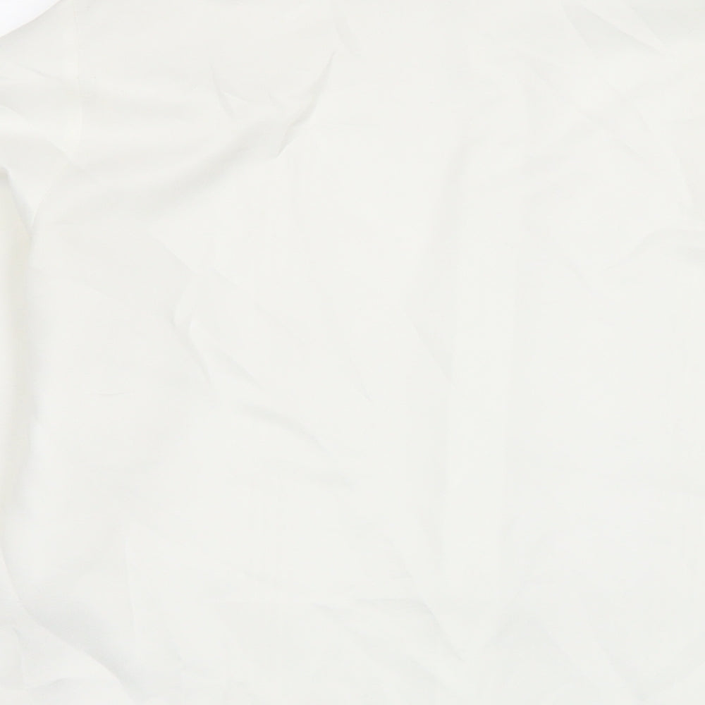 St Michael Womens White Polyester Basic Button-Up Size 14 Collared