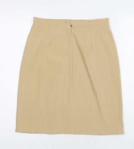 NEXT Womens Beige Polyester A-Line Skirt Size 12 Zip