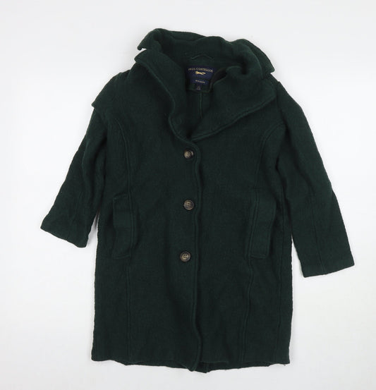 Paul Costelloe Womens Green Overcoat Coat Size 8 Button