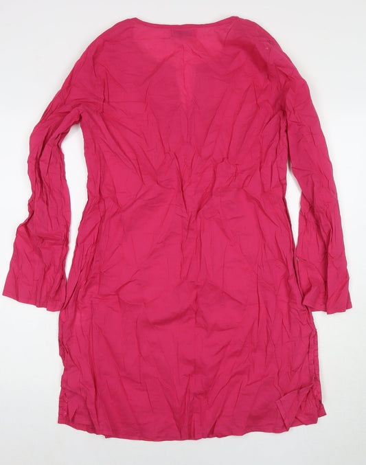 Cherokee Womens Pink Cotton A-Line Size M V-Neck Pullover