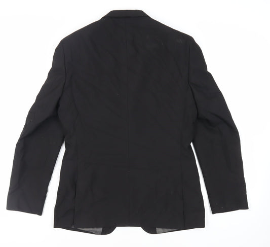 NEXT Mens Black Polyester Jacket Suit Jacket Size 36 Regular