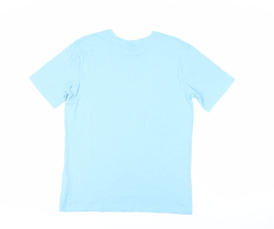 Hummel Mens Blue Cotton T-Shirt Size M Crew Neck