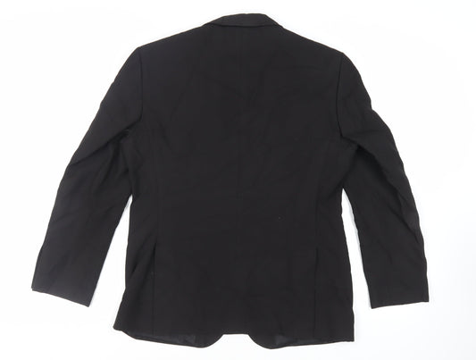 Marks and Spencer Mens Black Polyester Jacket Suit Jacket Size 40 Regular