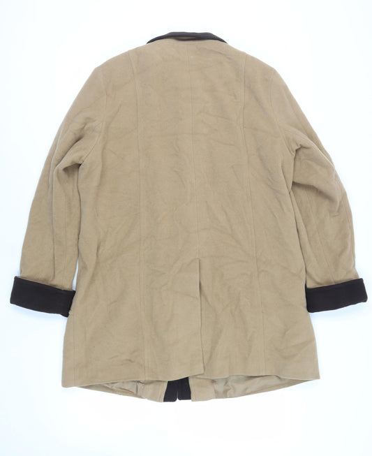 Debenhams Womens Beige Overcoat Coat Size 18 Button