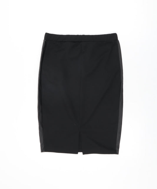 Womens Womens Black Polyester Straight & Pencil Skirt Size L