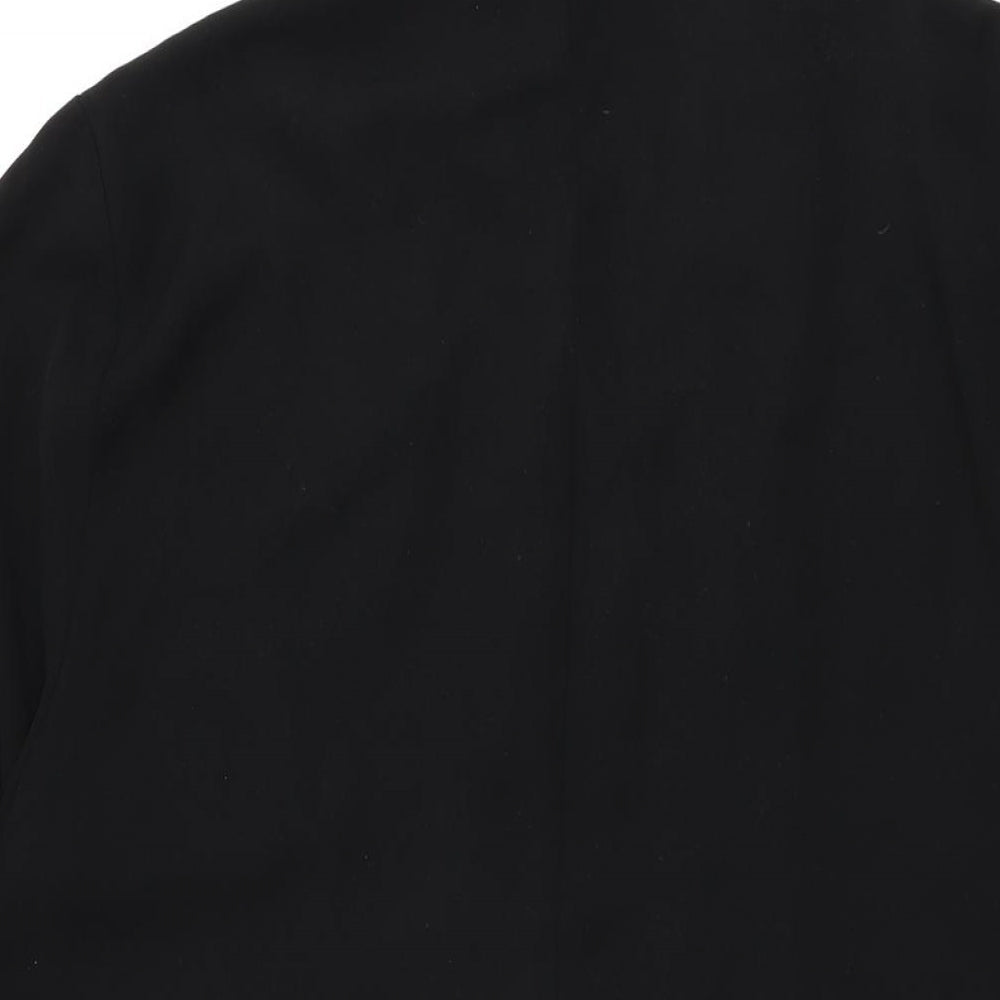 b.young Womens Black Polyester Basic Button-Up Size 8 Collared