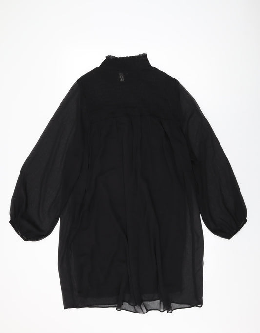H&M Womens Black Polyester Shift Size 8 Round Neck Pullover