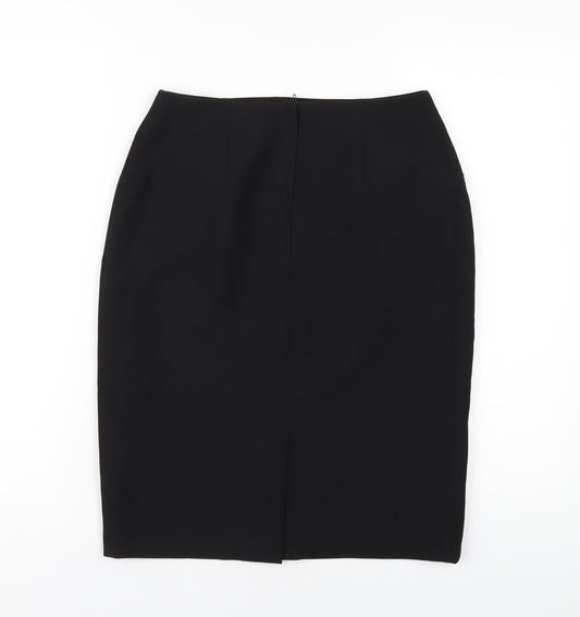 Kit Womens Black Polyester Straight & Pencil Skirt Size 10 Zip