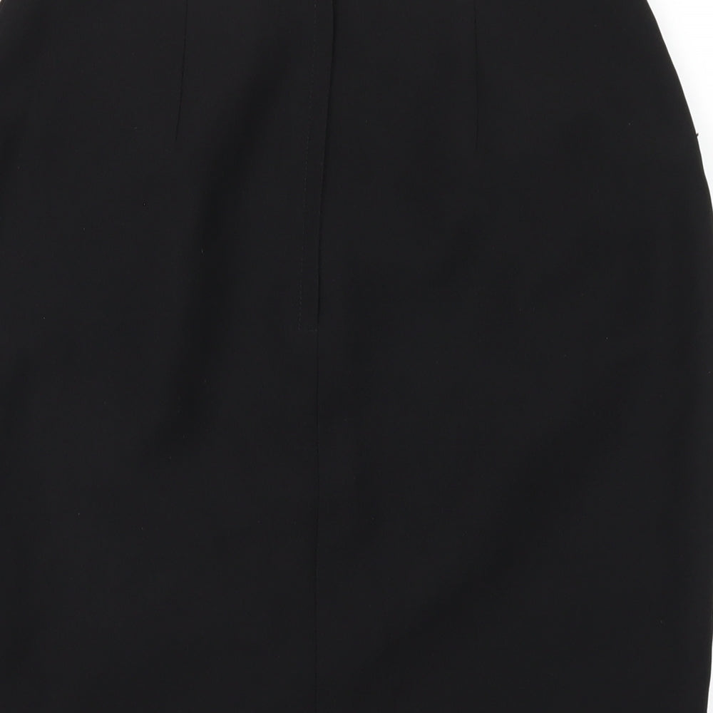 Kit Womens Black Polyester Straight & Pencil Skirt Size 10 Zip