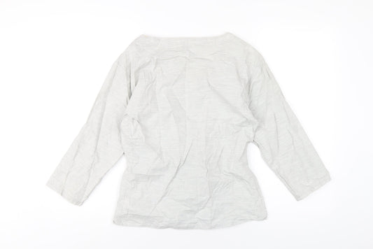 Gap Womens Grey Cotton Basic T-Shirt Size S Boat Neck