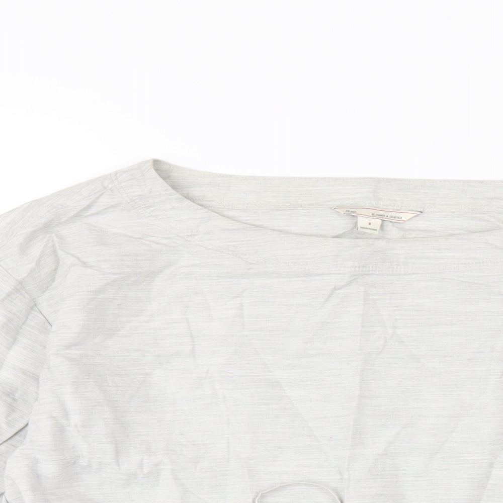 Gap Womens Grey Cotton Basic T-Shirt Size S Boat Neck