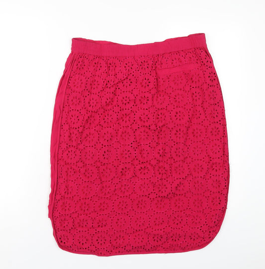 Wishbone Womens Pink Viscose A-Line Skirt Size 10 Drawstring