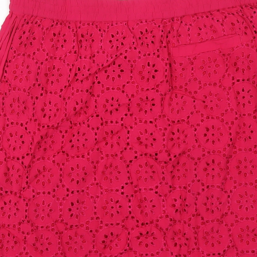 Wishbone Womens Pink Viscose A-Line Skirt Size 10 Drawstring