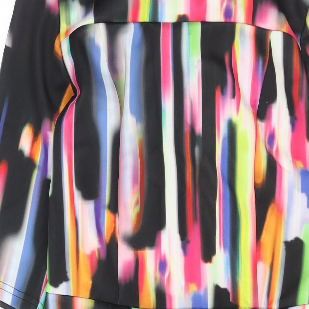 JD Williams Womens Multicoloured Geometric Polyester Pencil Dress Size 10 Round Neck Zip