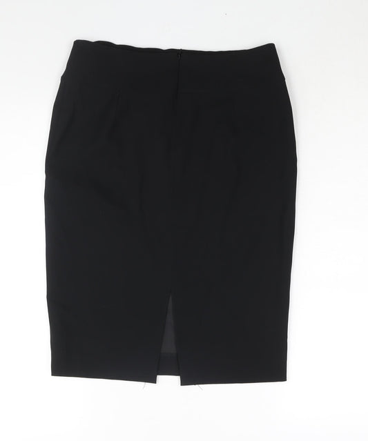 River Island Womens Black Polyester Straight & Pencil Skirt Size 10 Zip