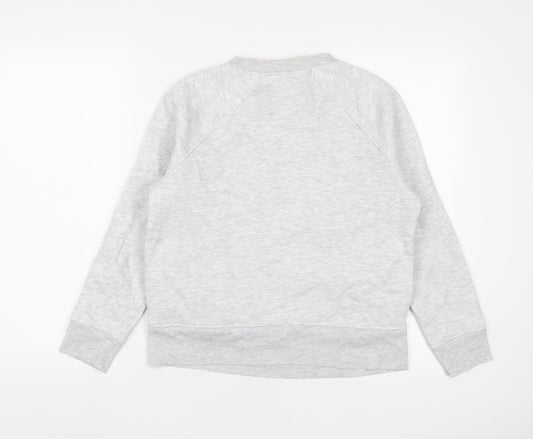 GOODMOVE Womens Grey Cotton Pullover Sweatshirt Size 8 Pullover - Pockets