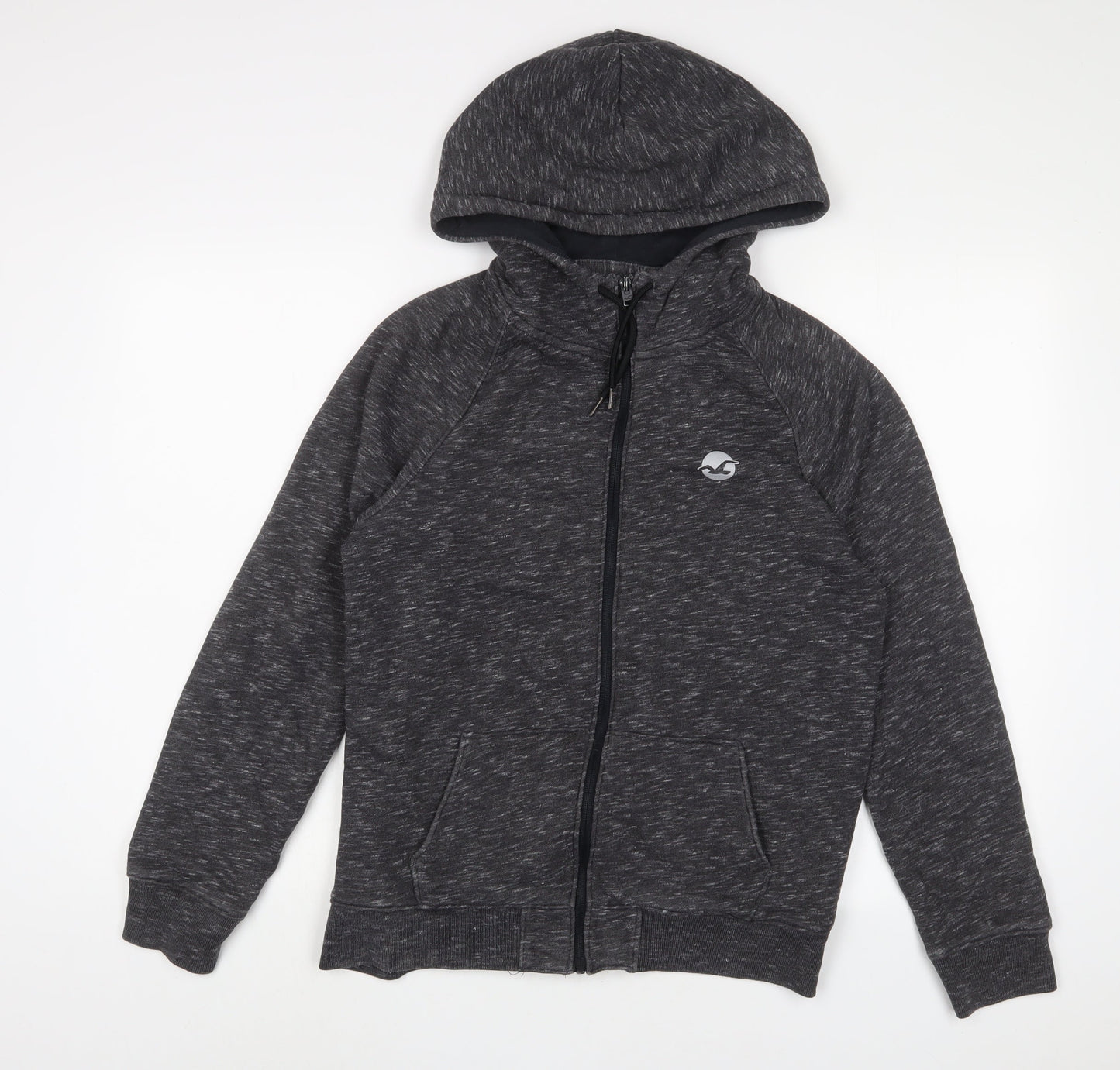 Hollister Mens Grey Cotton Full Zip Hoodie Size S