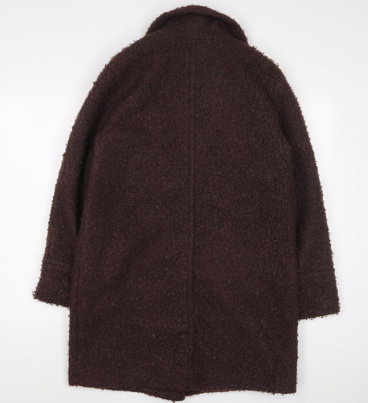Dorothy Perkins Womens Brown Overcoat Coat Size 10 Button