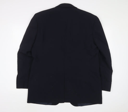 BHS Mens Blue Wool Jacket Suit Jacket Size 44 Regular