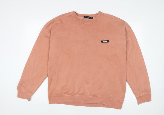 PRETTYLITTLETHING Womens Pink Cotton Pullover Sweatshirt Size S Pullover