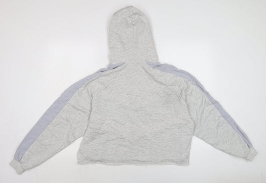 Pull&Bear Womens Grey Cotton Pullover Hoodie Size M
