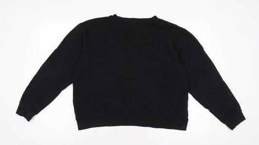 ASOS Womens Black Cotton Pullover Sweatshirt Size 14