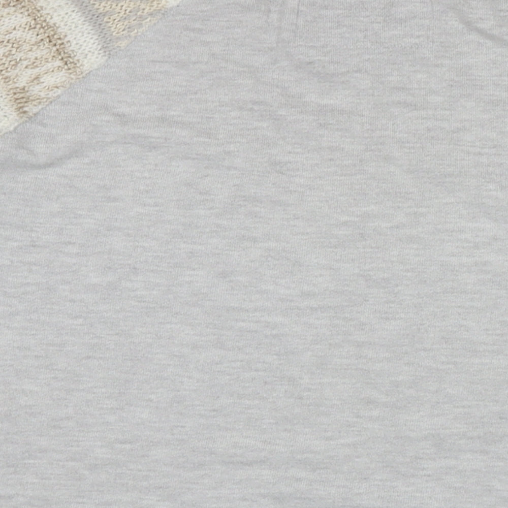 Marks and Spencer Womens Grey Crew Neck Cotton Pullover Jumper Size 14