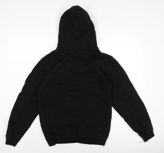Just Hoods Mens Black Cotton Pullover Hoodie Size M