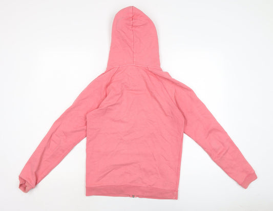Jack Wills Womens Pink Cotton Full Zip Hoodie Size 6