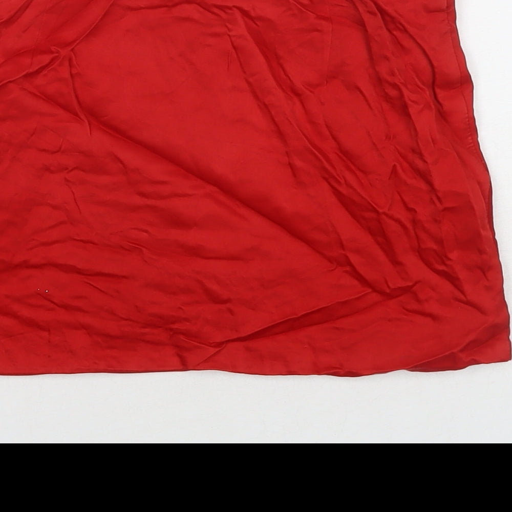 Zara Womens Red Polyester Mini Skirt Size XS Zip