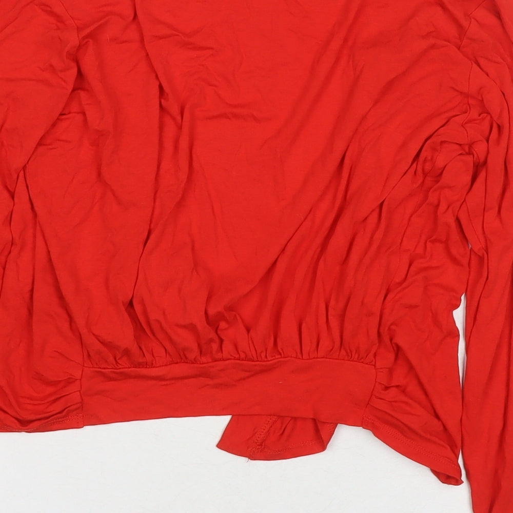 Dorothy Perkins Womens Red Viscose Kimono T-Shirt Size 14 V-Neck