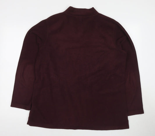Lands' End Womens Red Polyester Pullover Sweatshirt Size 14 Pullover - Size 14-16