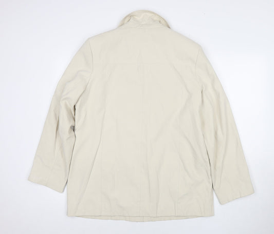 EWM Womens Ivory Jacket Coat Size 14 Zip