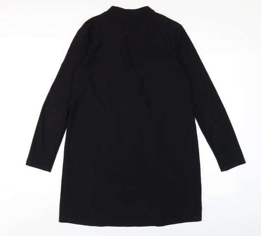 Mango Womens Black Polyester A-Line Size M V-Neck Pullover