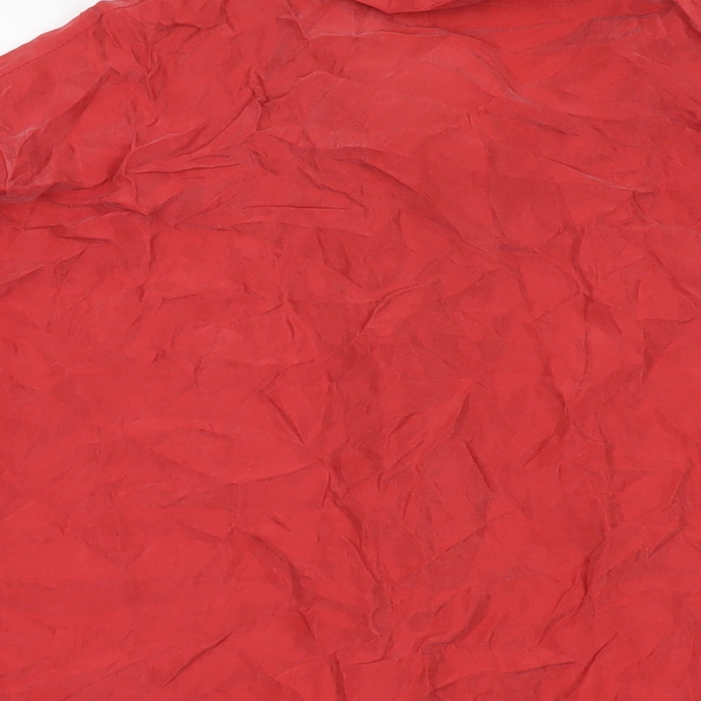 Marks and Spencer Womens Red Cupro Basic Blouse Size 14 Collared