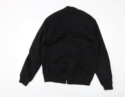 ASOS Mens Black Bomber Jacket Jacket Size M Zip