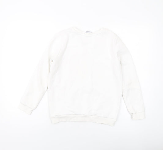 Hype Girls White Cotton Pullover Sweatshirt Size 11-12 Years Pullover