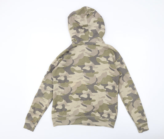 Hollister Womens Green Camouflage Cotton Pullover Hoodie Size XS Pullover