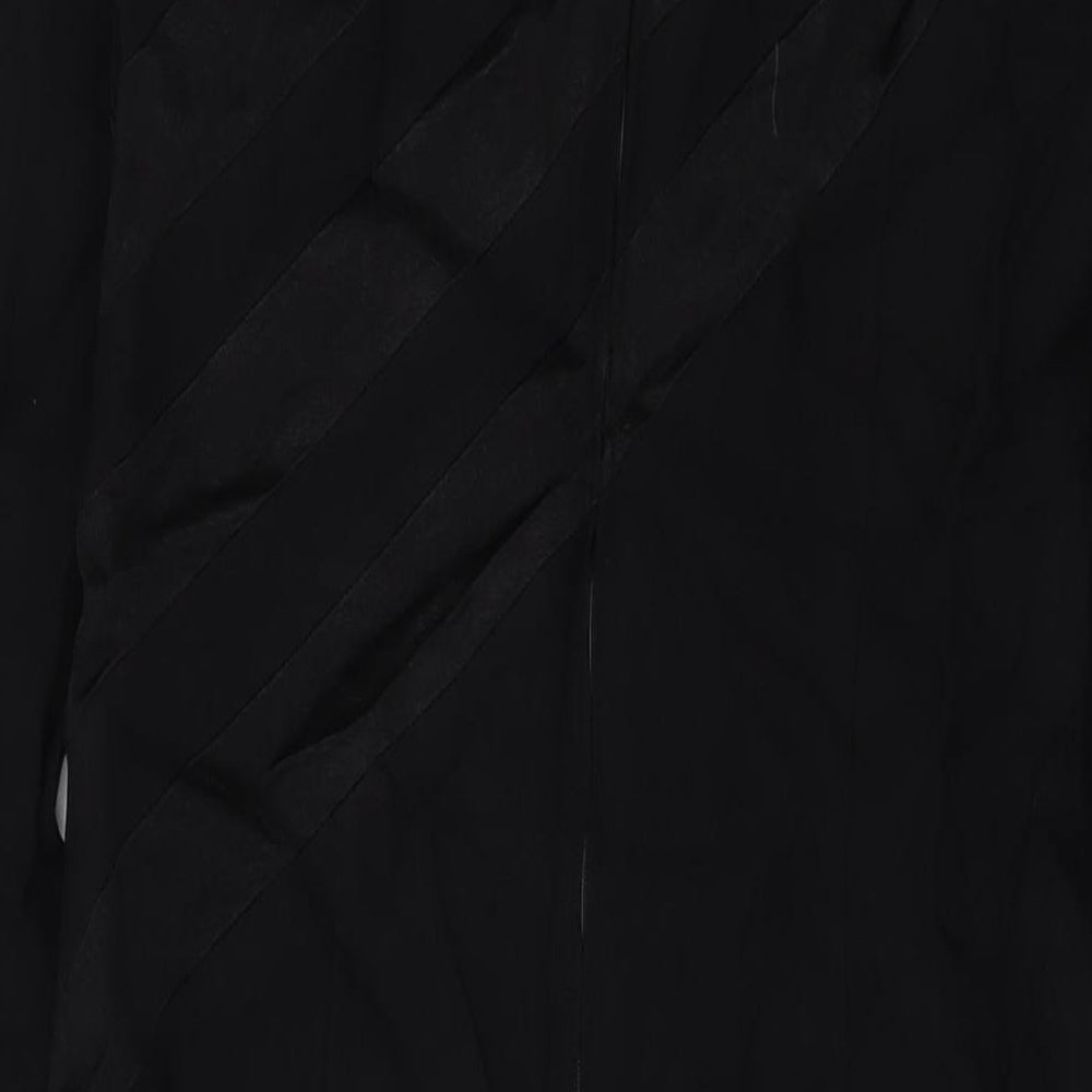 Louis Feraud Womens Black Polyester Sheath Size 12 Round Neck Zip