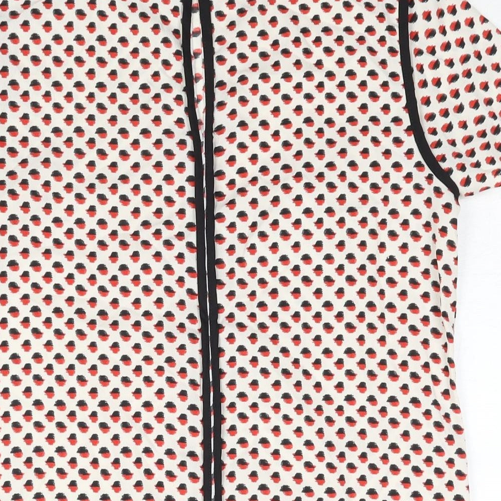 Therapy Womens Multicoloured Geometric Polyester Basic Blouse Size 8 Boat Neck