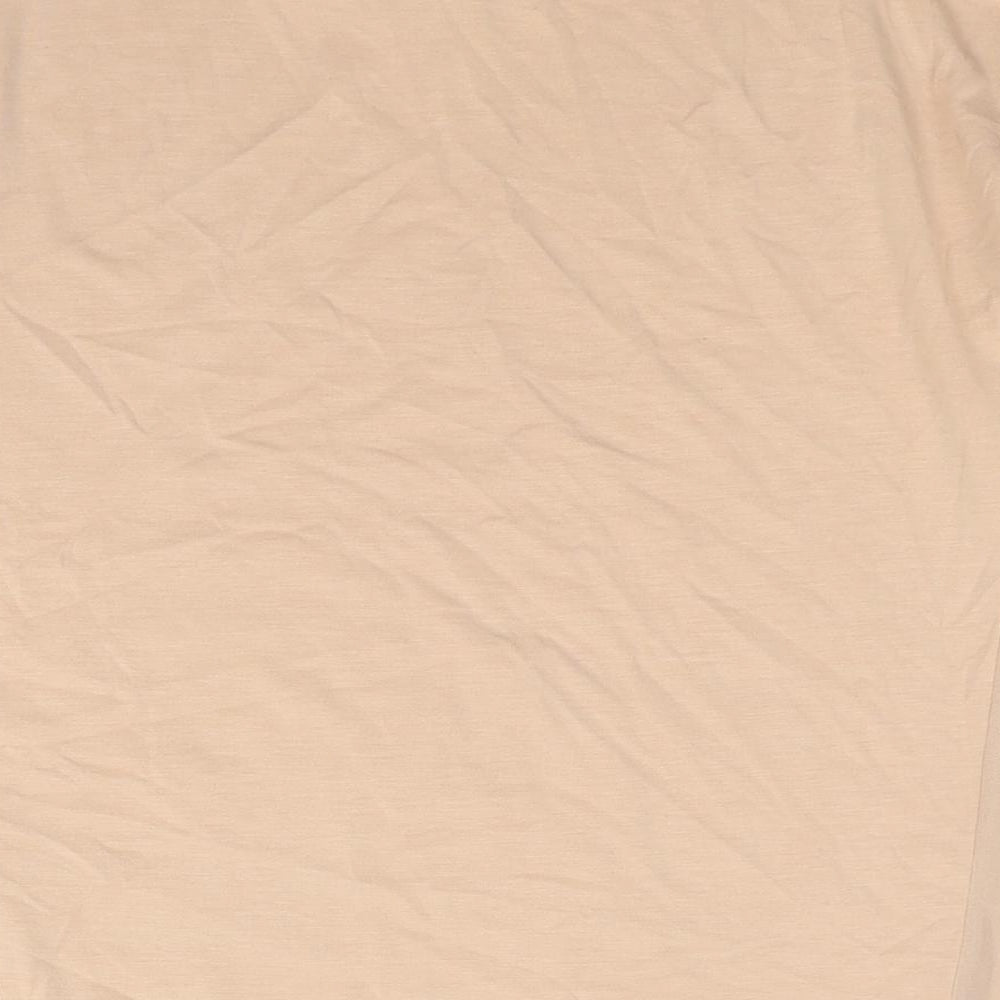 VERO MODA Womens Beige Polyester Basic Blouse Size XS Round Neck - Semi Sheer Panel